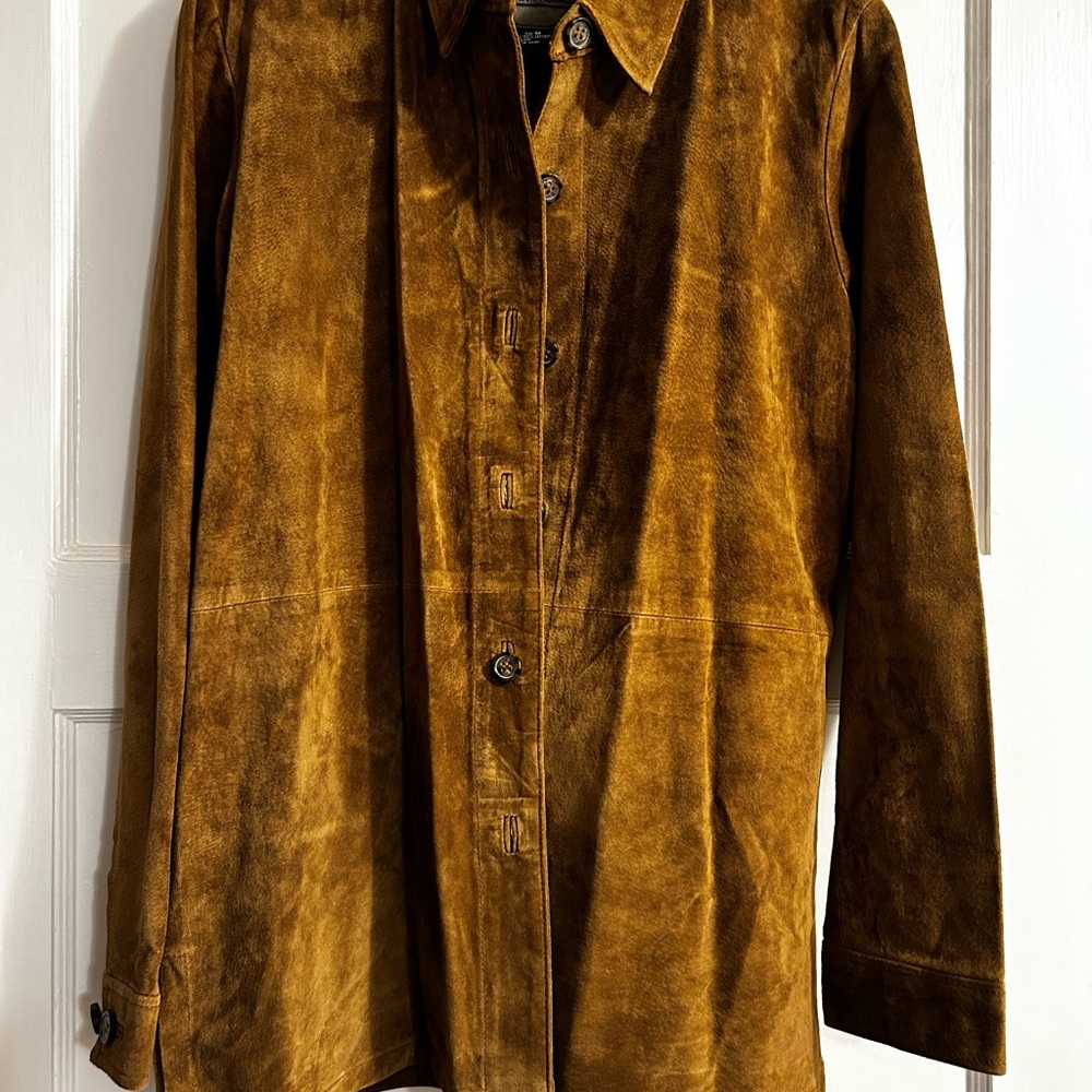 Women’s Brandon Thomas Tan Suede Shirt Jacket